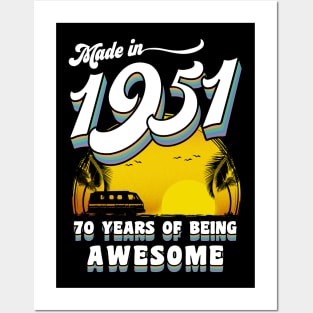 Made in 1951 All Original Parts 70 Birthday Gift Posters and Art